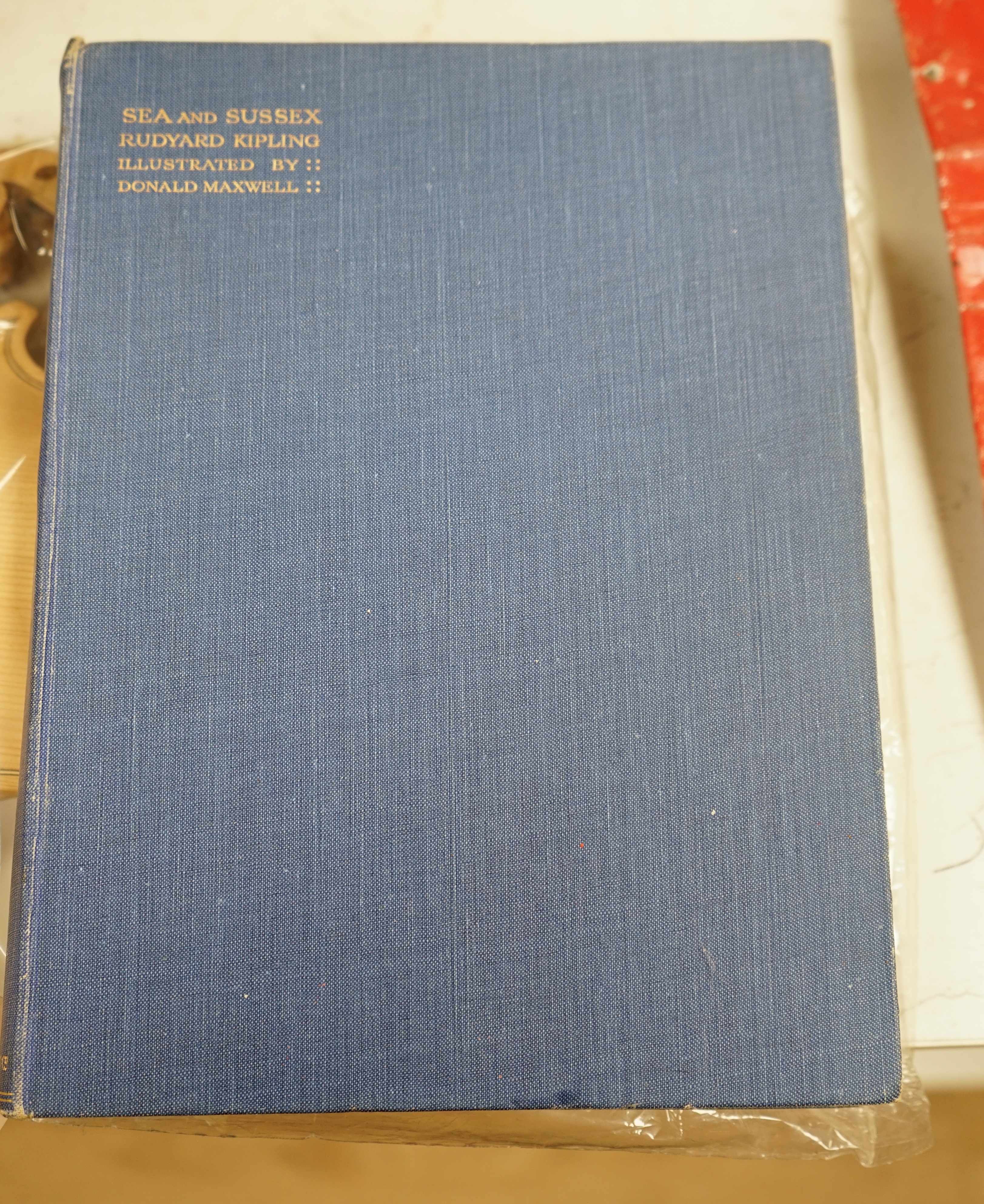 Bates, H.E. Through The Woods with engravings by Agnes Miller Parker, 1936; Donne, J. Love Poems, Nonesuch Press 1923; Lawrence, T.E. Seven Pillars of Wisdom, 1935; Sea And Sussex illustrated by Donald Maxwell, 1926 (4)